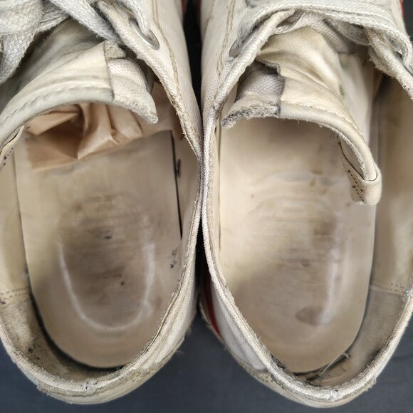 VISVIM Skagway G Patten Mens Size 8 White Red Stripe Canvas Leather Sneakers - Picture 7 of 16